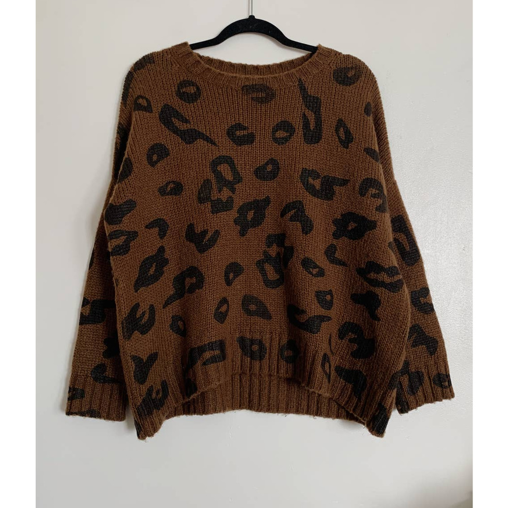 Brown Wooden Ships by Paola Buendia Leopard Print Sweater X/S